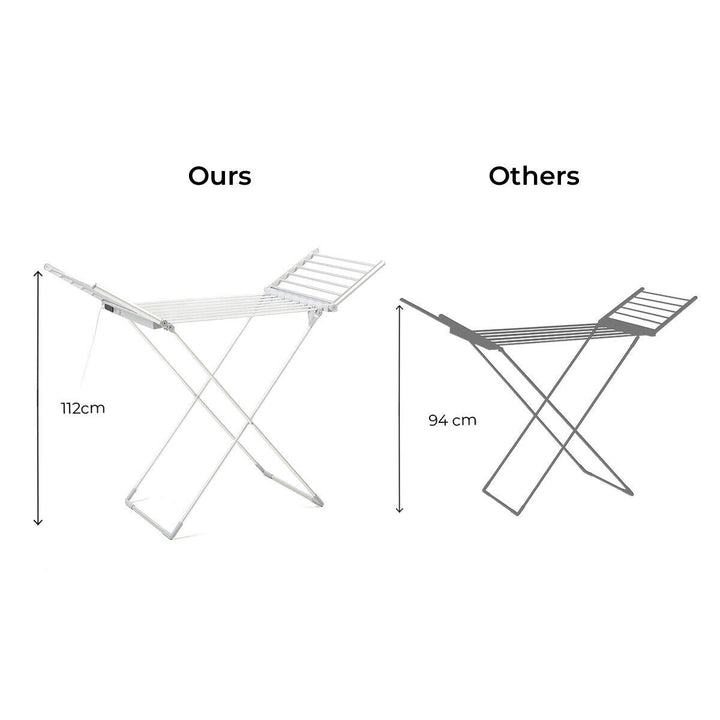 InnovaGoods Warmmat 230 W 20-Bar Folding Electric Clothesline with Wings, Touch Screen, Timer and Temperature Control