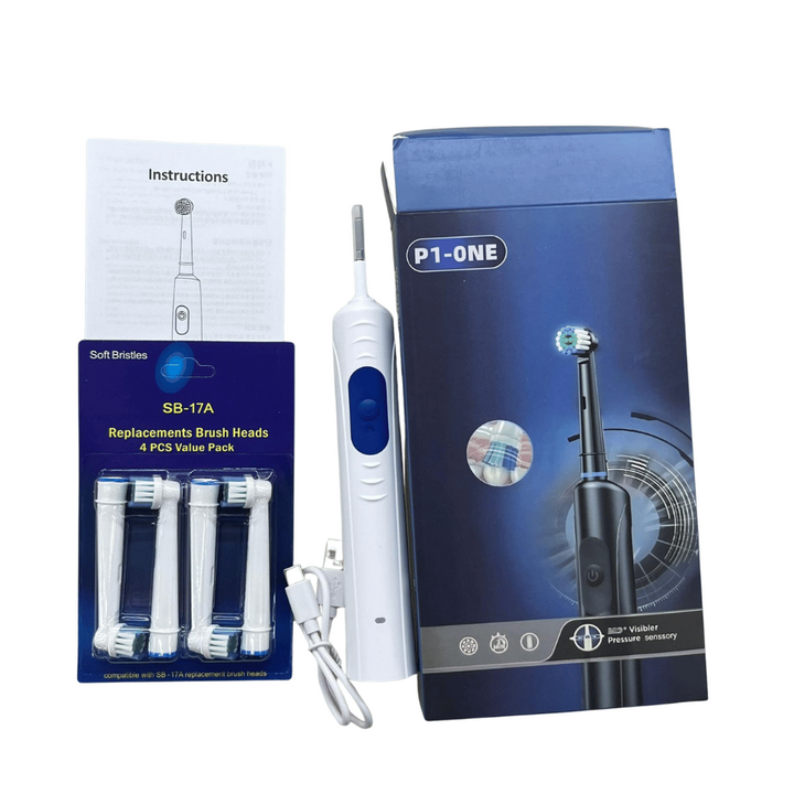 Electric Toothbrush with 4 Replacement Heads – Advanced Oral Hygiene