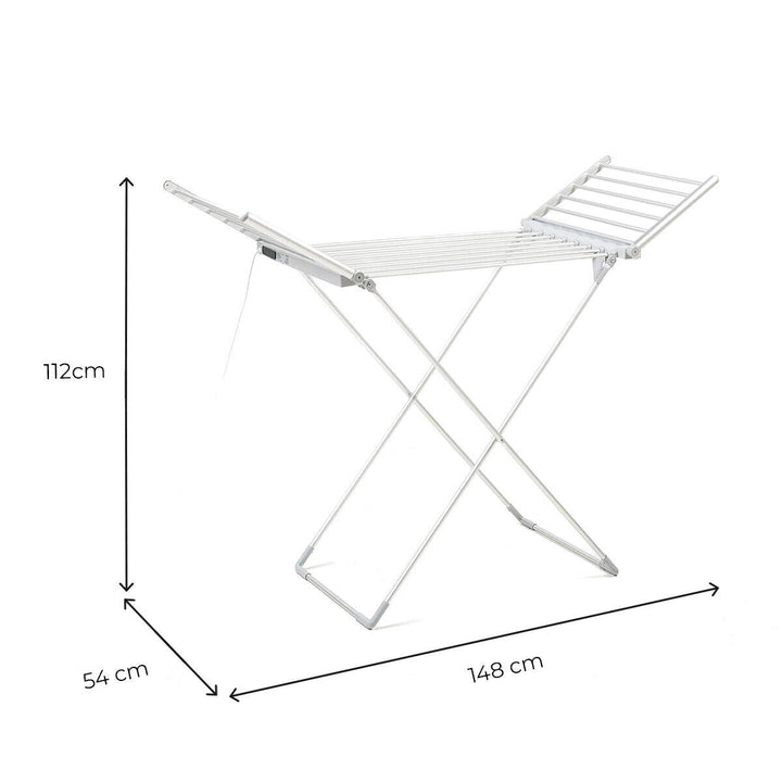 InnovaGoods Warmmat 230 W 20-Bar Folding Electric Clothesline with Wings, Touch Screen, Timer and Temperature Control