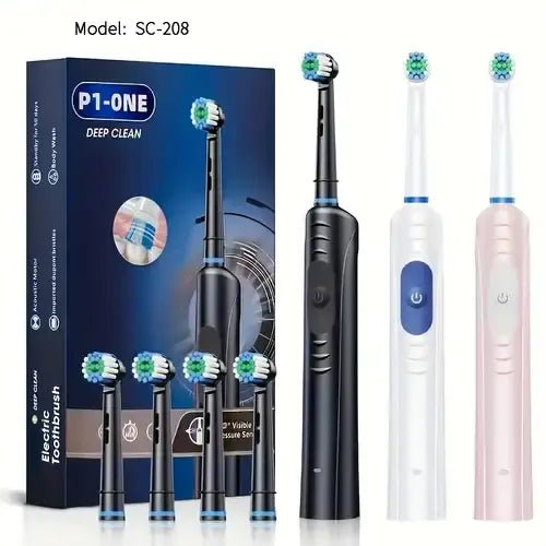 Electric Toothbrush with 4 Replacement Heads – Advanced Oral Hygiene